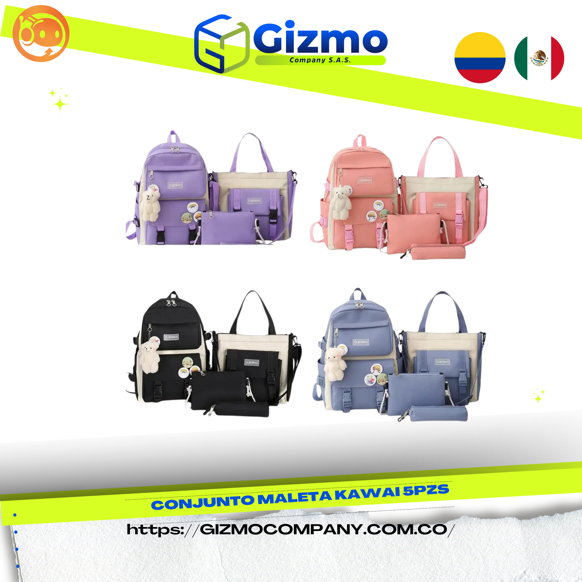 Conjunto Maleta Kawai  5pzs